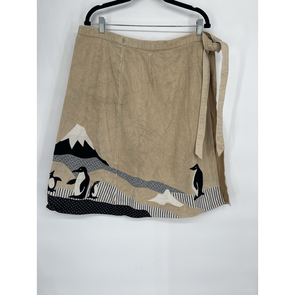 Vintage A pretty Penny Wrap Skirt Penguin Scene Size M